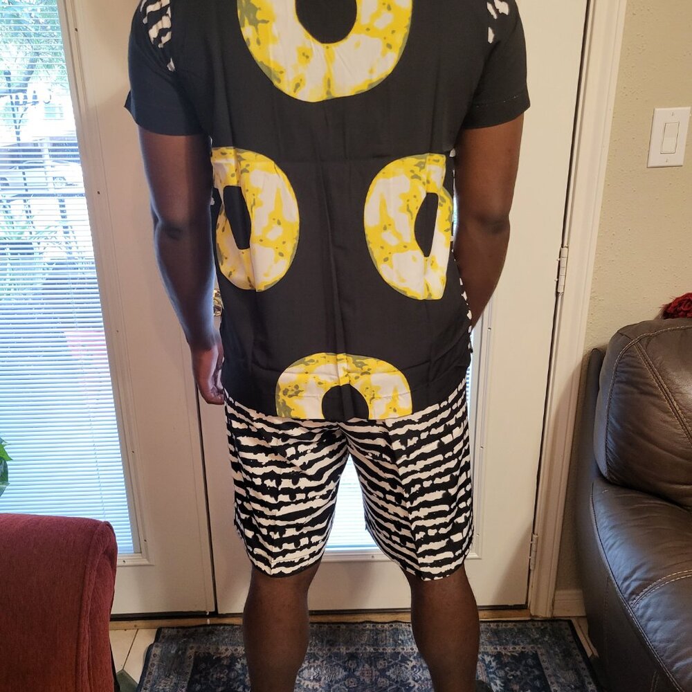 Unisex vintage wear-Blk & white casual pool/ beach lounge 2 set- with pockets - Picture 15 of 15